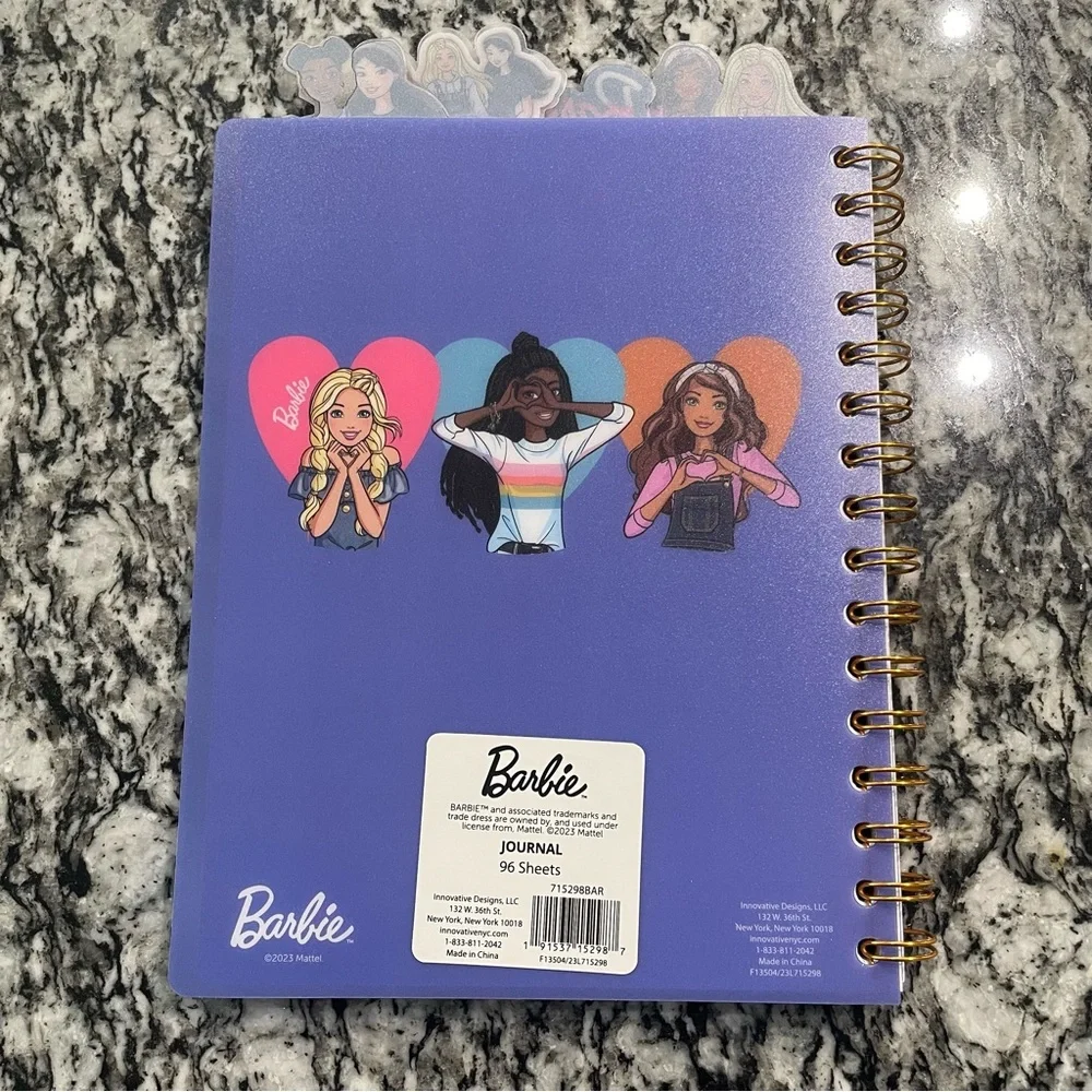 New Barbie Best Place On Earth Together Notebook Journal W/Barbie Tabs